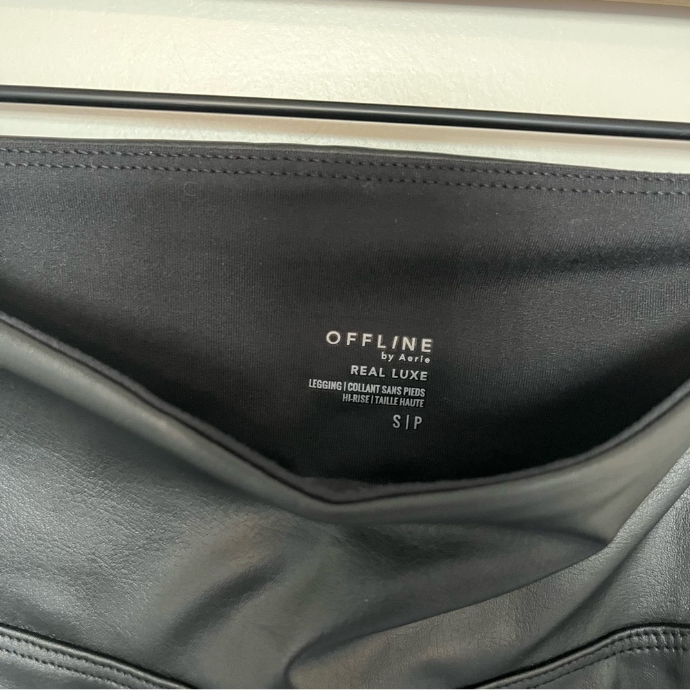 Aerie Black Faux Leather Leggings - Picture 5 of 5